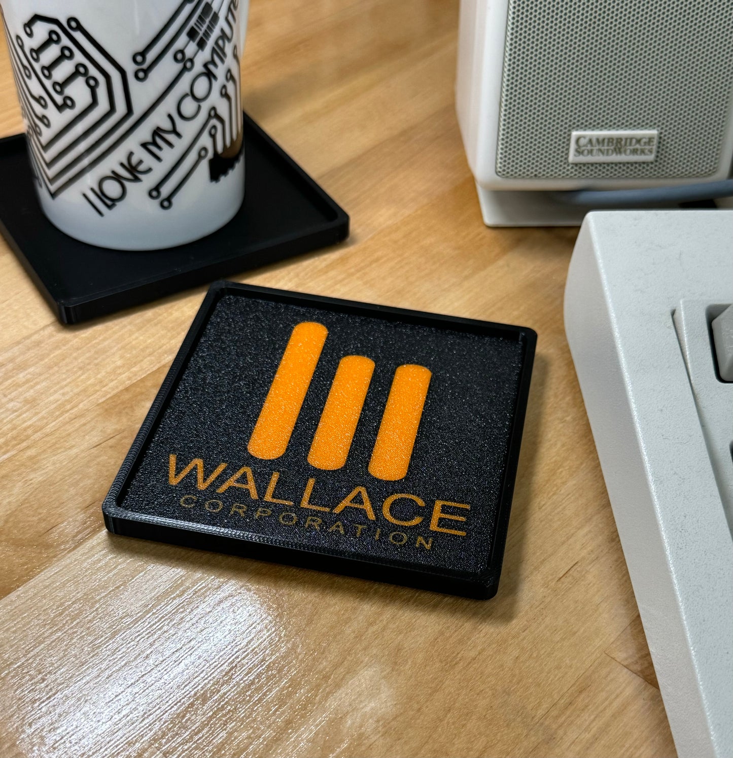 Blade Runner 2049 > WALLACE CORPORATION < Drink Coaster - Black/Orange w Black Border
