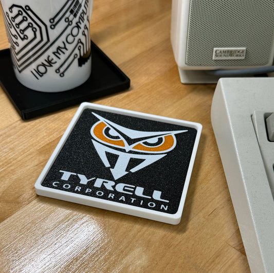 Blade Runner > TYRELL CORPORATION < Drink Coaster - Black w White Border