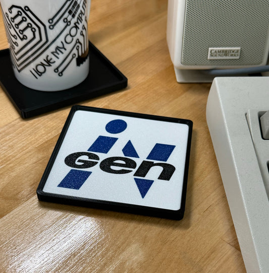 Jurassic Park > INGEN < Drink Coaster - White w Black Border