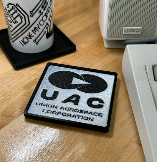 Doom > UAC < Drink Coaster - Silver/Black w Black Border