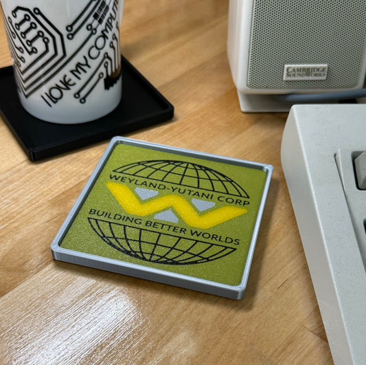 Aliens > WEYLAND-YUTANI < Drink Coaster - Green/Black w Silver Border