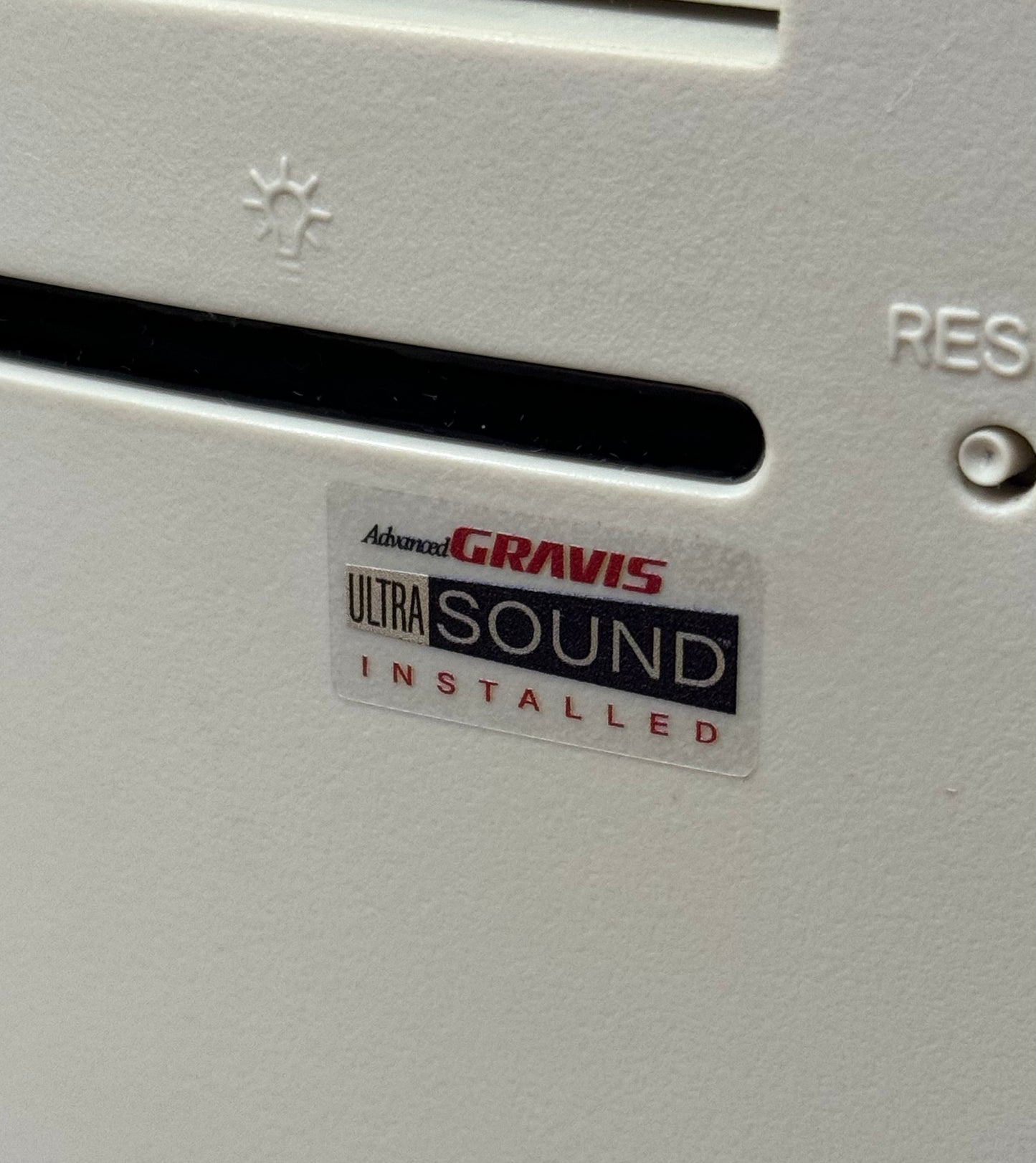 Gravis UltraSound "Installed" Red Audio Case Badge Sticker - Clear