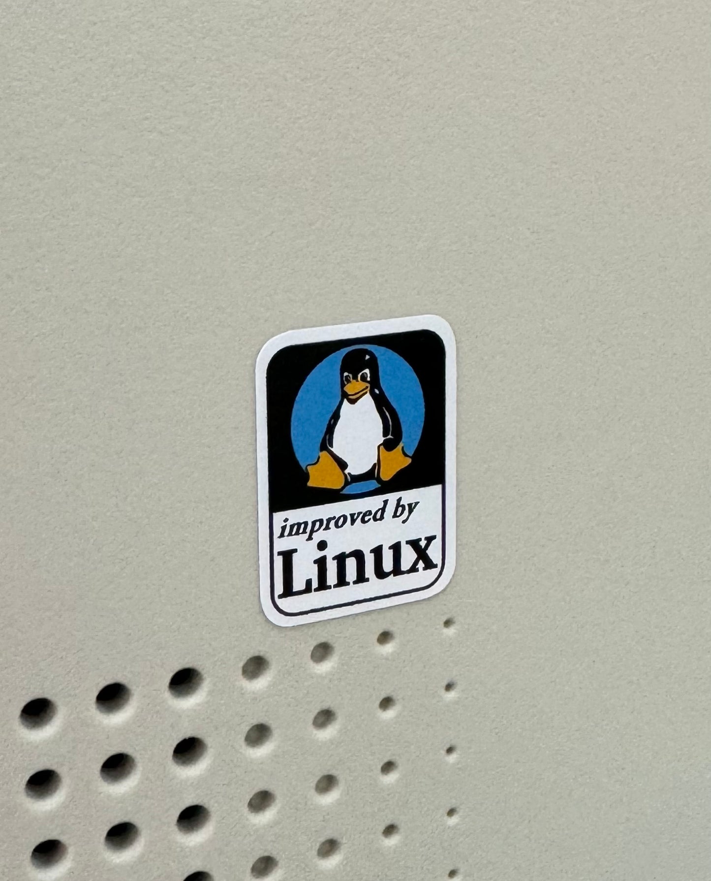 Linux Improved “Angry” Tux Color Penguin Logo Case Badge Sticker - White