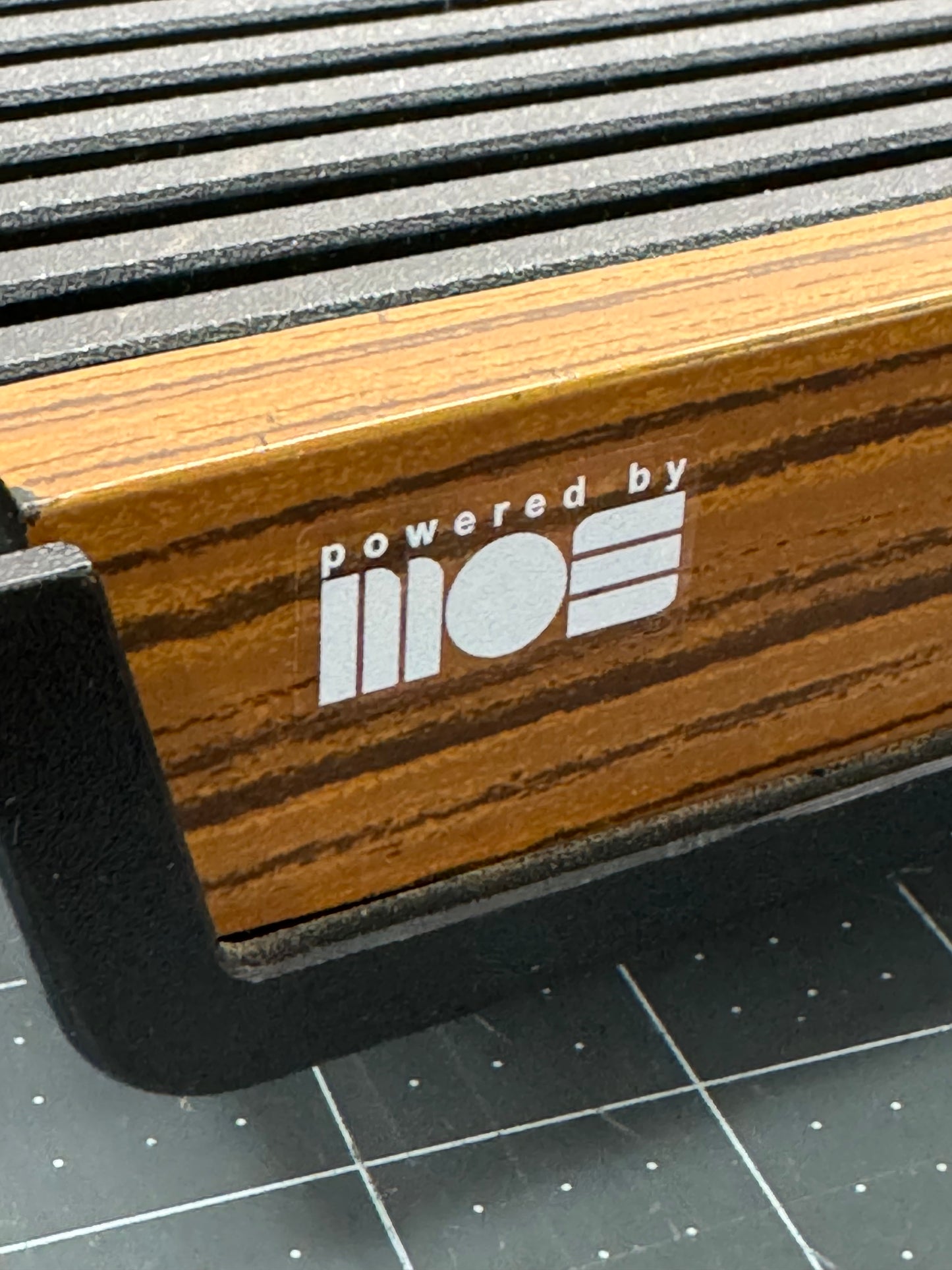 “Powered by MOS” Commodore C64 Apple Atari Case Badge Sticker - Clear