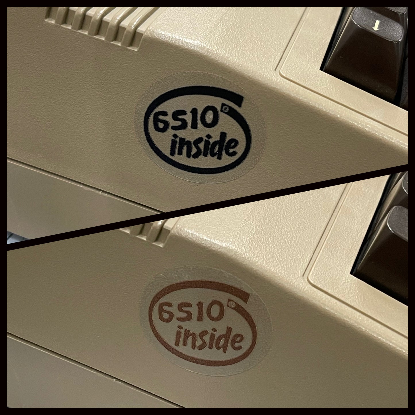 “6510 inside” MOS Commodore 64 C64 Case Badge Sticker - Clear