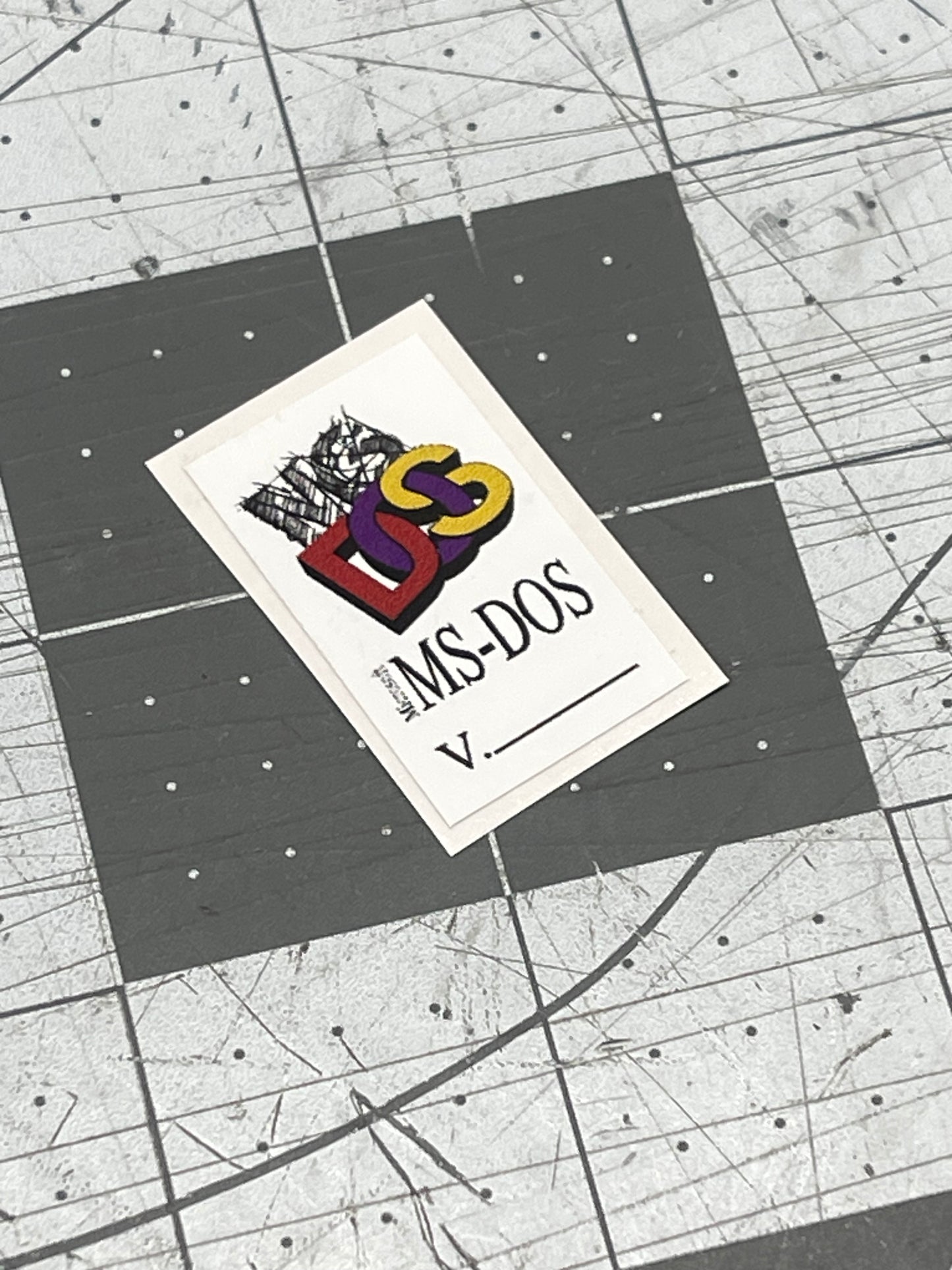 CF Compact Flash Card OS Label Windows DOS Sticker - White