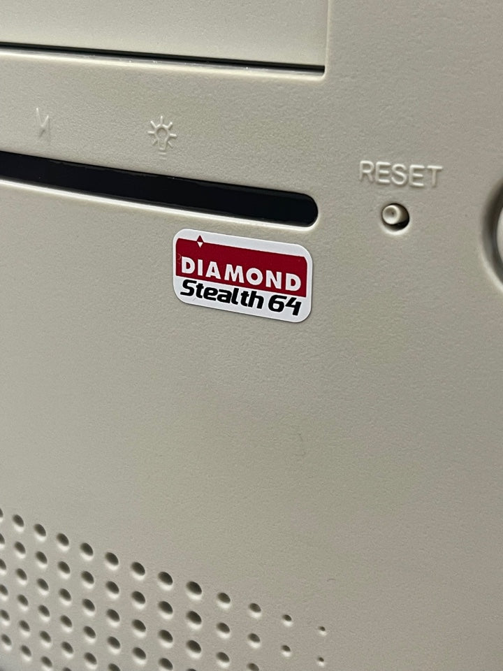 Diamond Stealth 64 Video Graphics Case Badge Sticker - White
