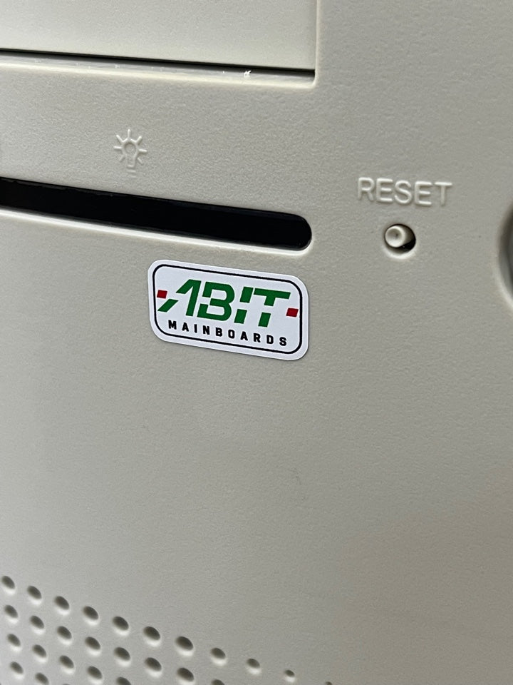 Motherboard > Abit < Case Badge Sticker - White