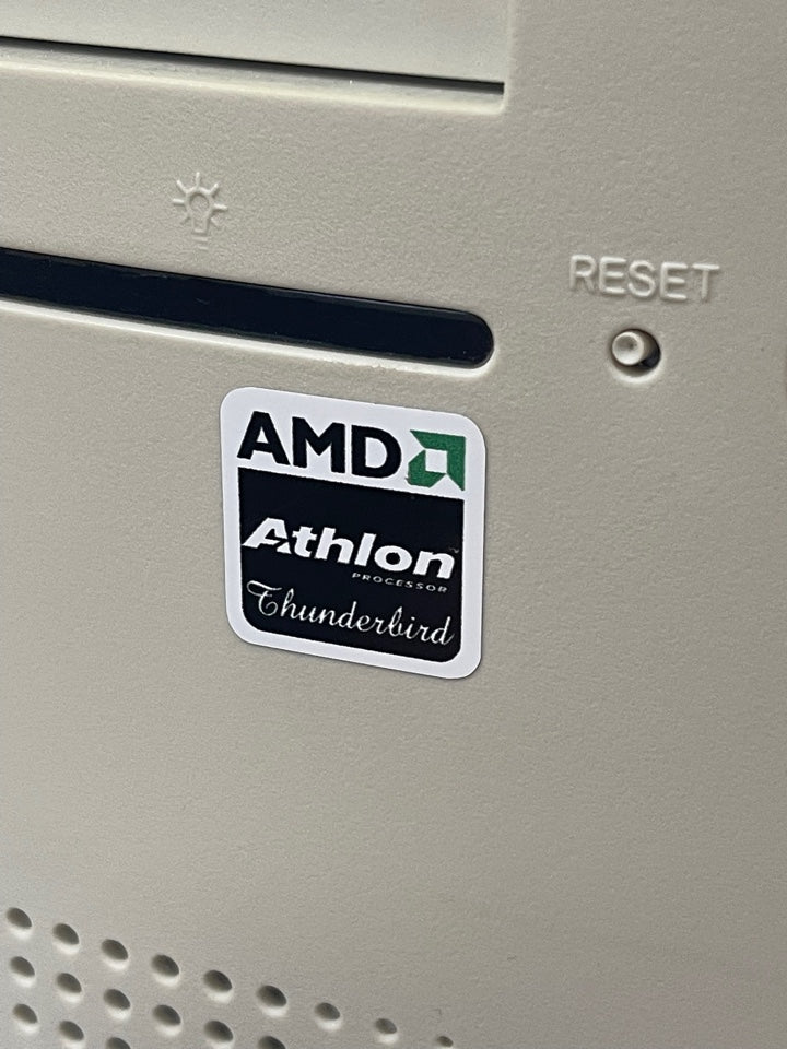 AMD Athlon "Thunderbird" Case Badge Sticker - White SQ