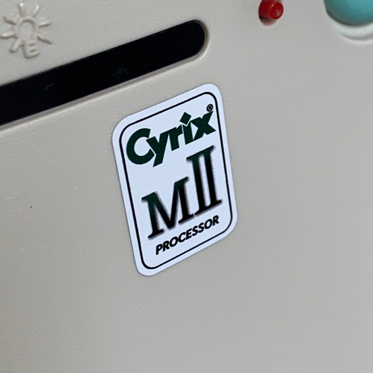 Cyrix GX Media Processor Case Badge Sticker - White