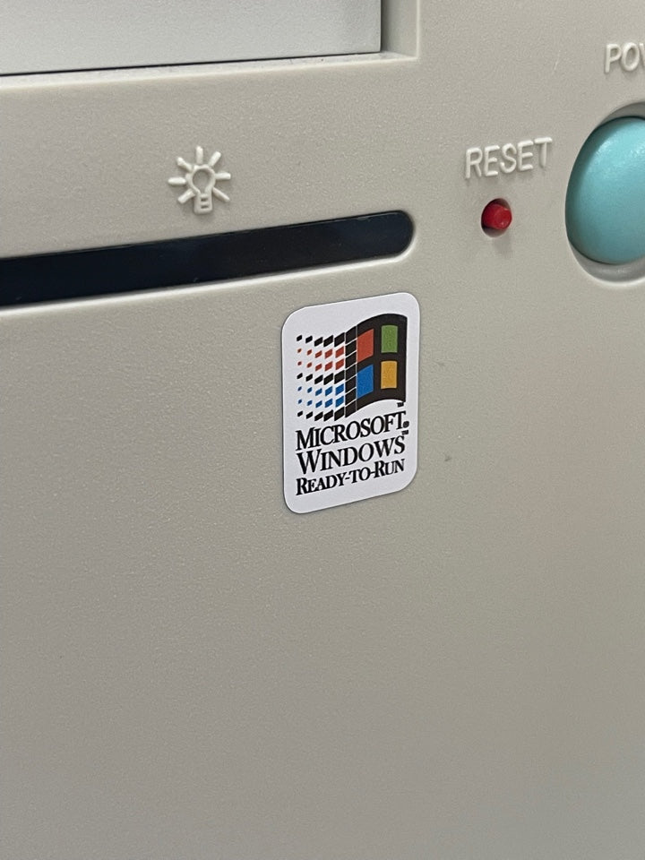 Windows Ready-To-Run Case Badge Sticker - White