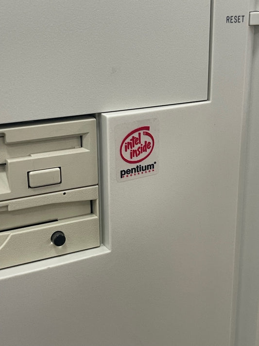 Pentium (Early) Case Badge Sticker RED - Clear