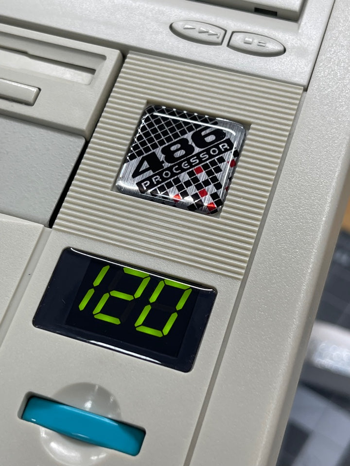 486 "Grid" -Silver- Case Badge Sticker DOMED