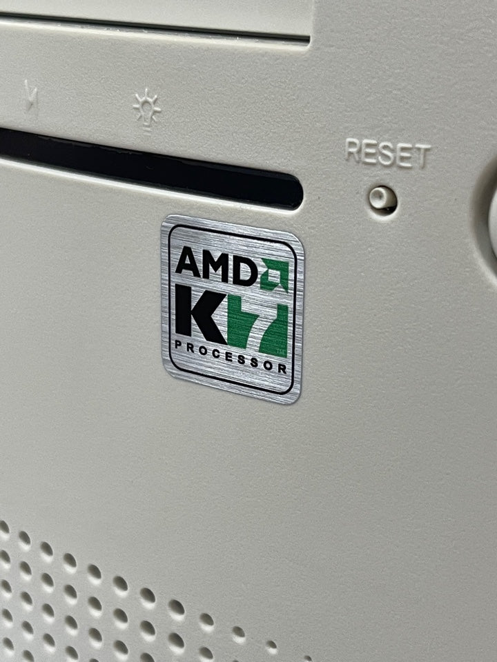 AMD K7 - Early Athlon - Case Badge Sticker - Metallic SQ