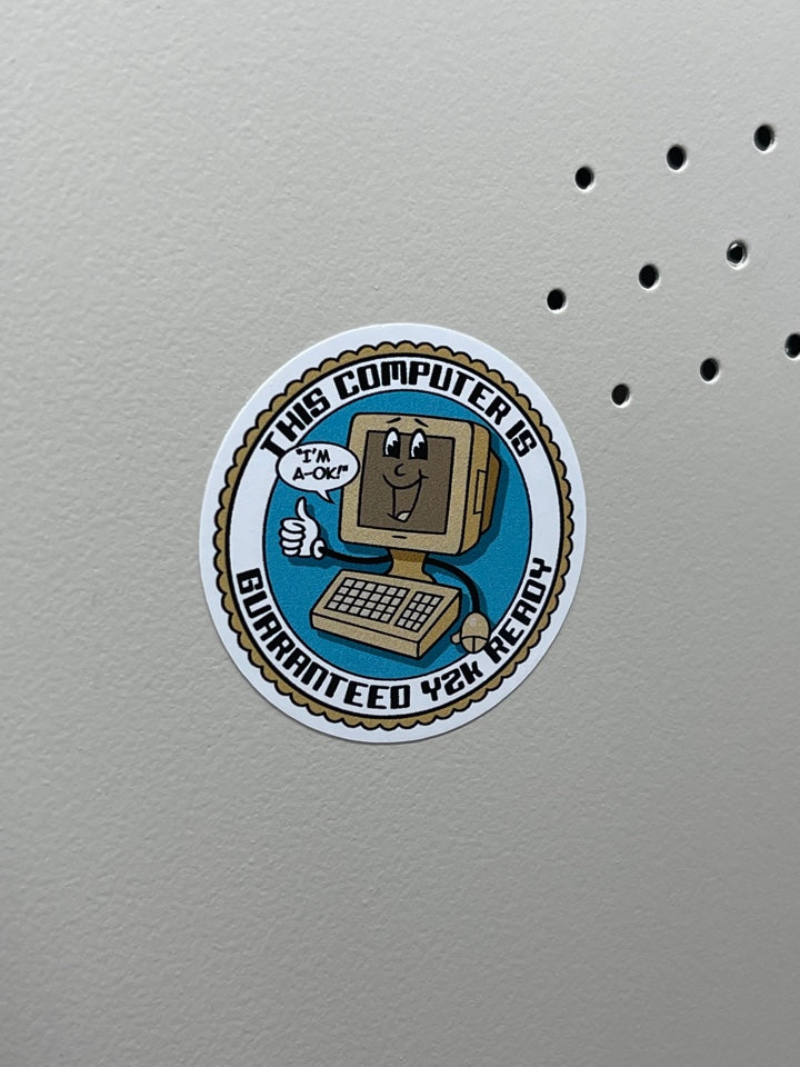 Y2k Year 2000 "This Computer is Guaranteed Y2K Ready" Sticker