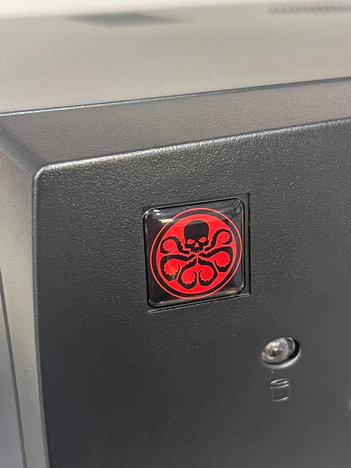 > Marvel HYDRA < Avengers Captain America Case Badge Sticker - Dome Blk/Red