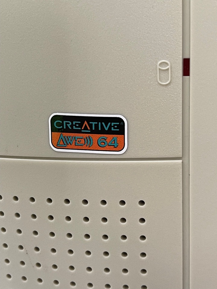 Sound Blaster AWE 64 Logo Case Badge Sticker - White