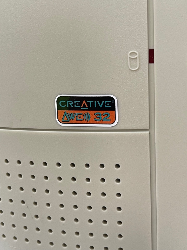 Sound Blaster AWE 32 Logo Case Badge Sticker - White