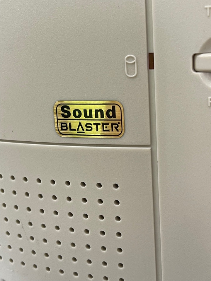 Sound Blaster Logo Case Badge Sticker - Gold Met
