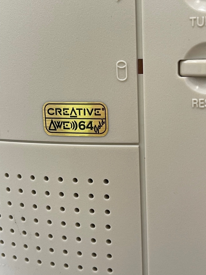 Sound Blaster AWE 64 GOLD Logo Case Badge Sticker - Gold Met