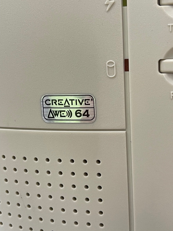 Sound Blaster AWE 64 Logo Case Badge Sticker - Silver Met