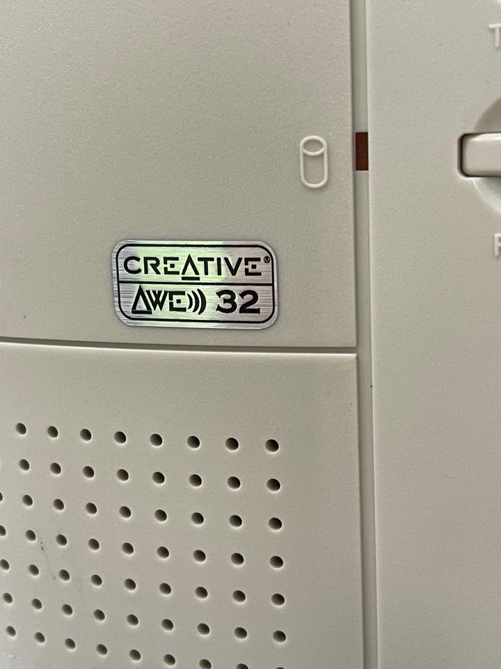 Sound Blaster AWE 32 Logo Case Badge Sticker - Silver Met