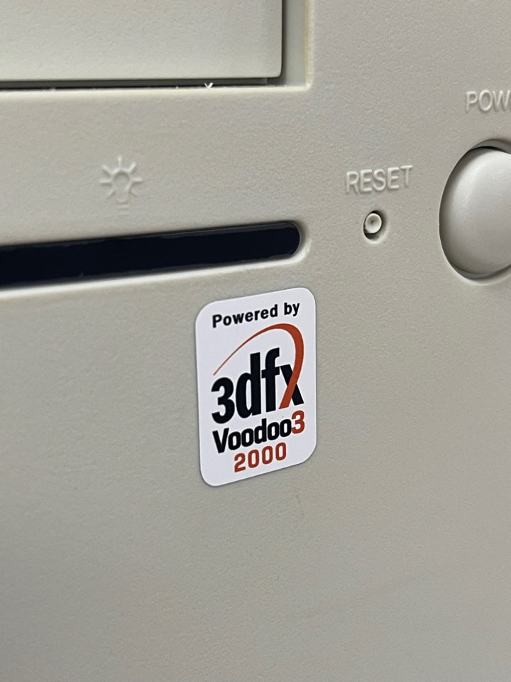 3Dfx Voodoo3 2000 Case Badge Sticker - White