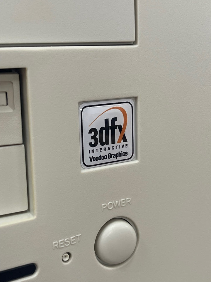 3Dfx Interactive Voodoo Graphics Case Badge Sticker - DOME WHT