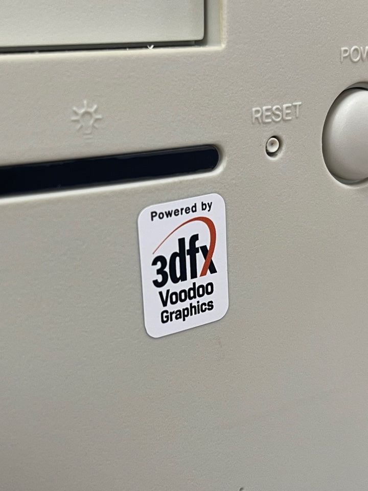 3Dfx Voodoo Graphics Case Badge Sticker - White