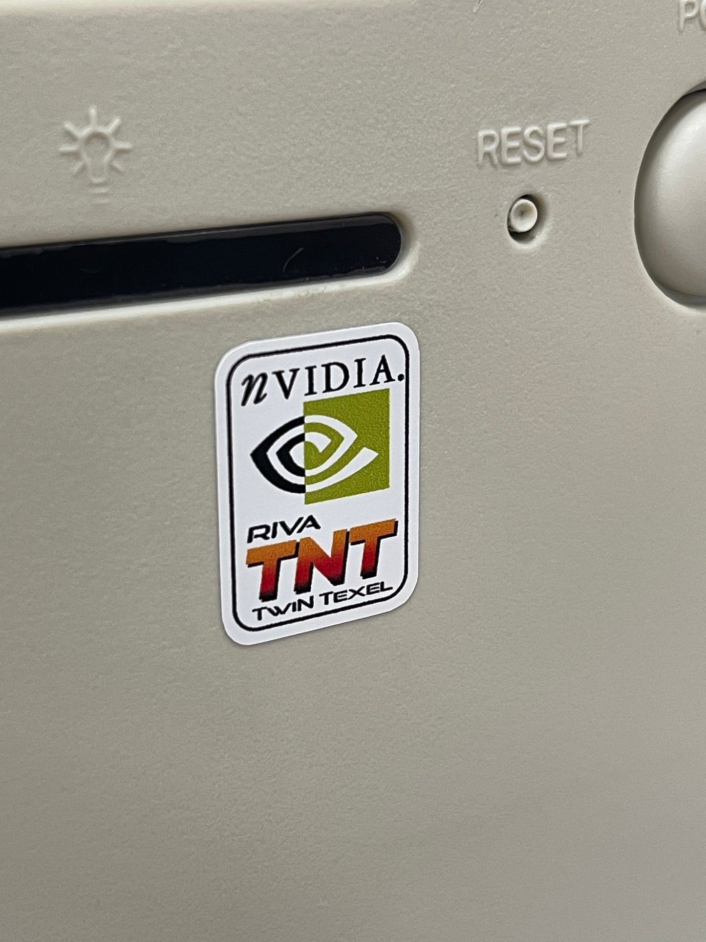 Nvidia Riva TNT Video Graphics Case Badge Sticker - White