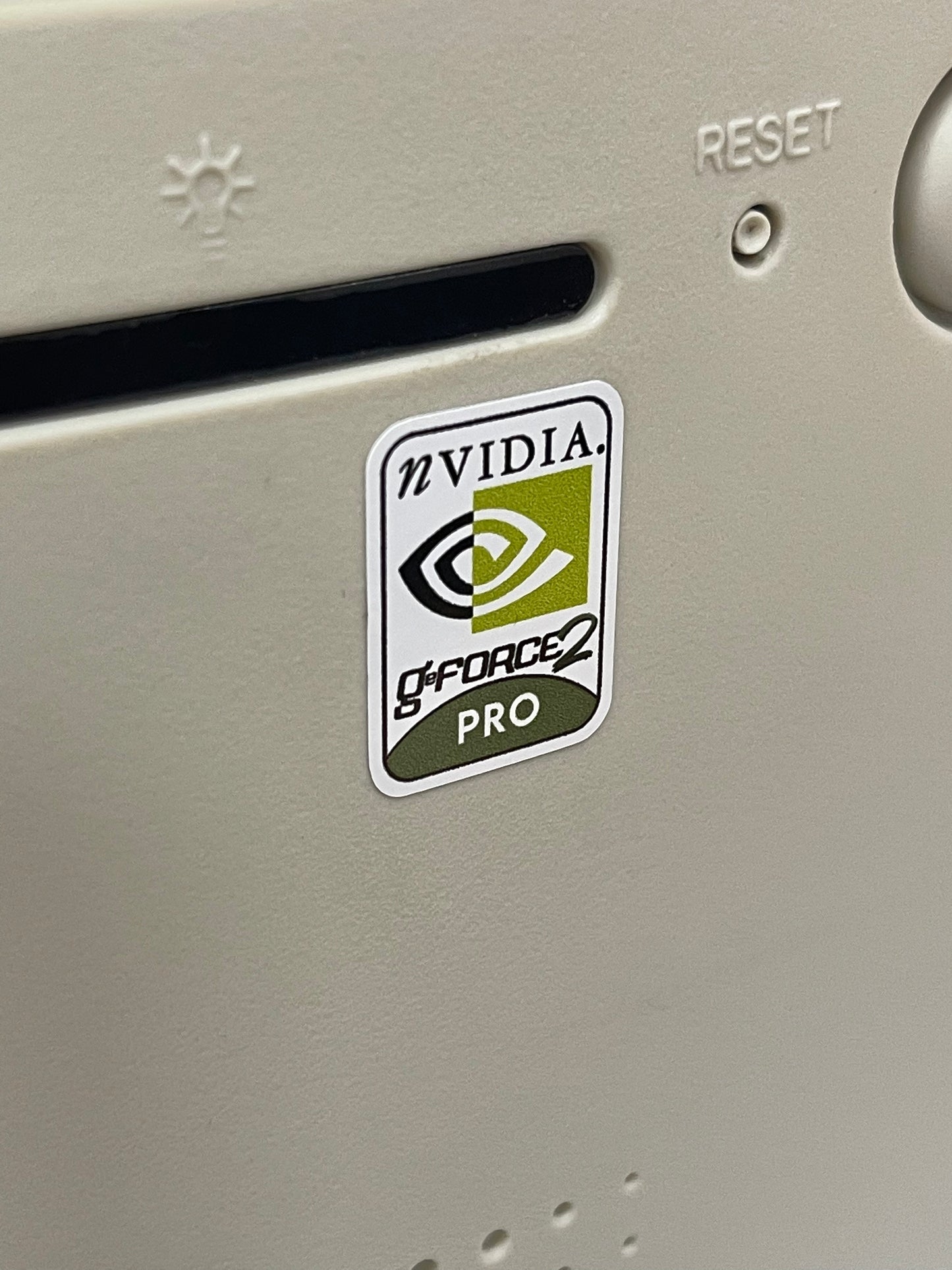 Nvidia Geforce2 PRO Video Graphics Case Badge Sticker - White