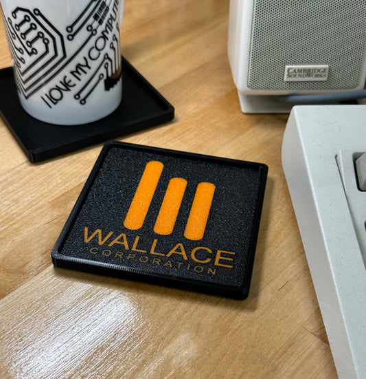 Blade Runner 2049 > WALLACE CORPORATION < Drink Coaster - Black/Orange w Black Border