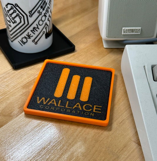 Blade Runner 2049 > WALLACE CORPORATION < Drink Coaster - Black/Orange w Orange Border
