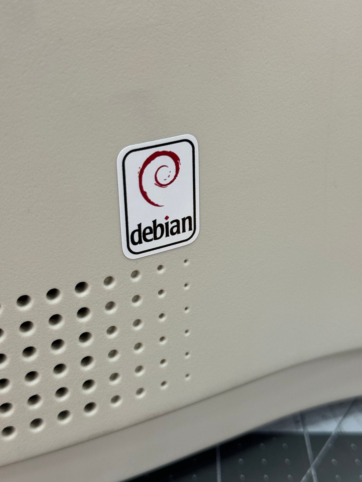 Debian Linux Logo Case Badge Sticker - White