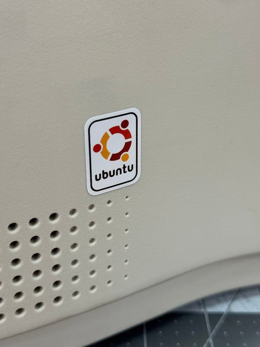 Ubuntu Linux Logo Case Badge Sticker - White