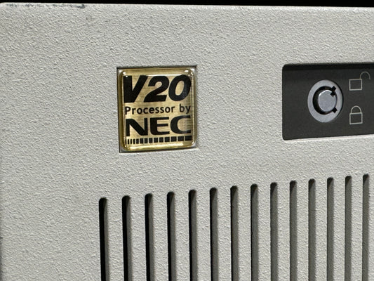 NEC V20 Processor IBM XT Clone Case Badge Sticker Gold Suare DOMED