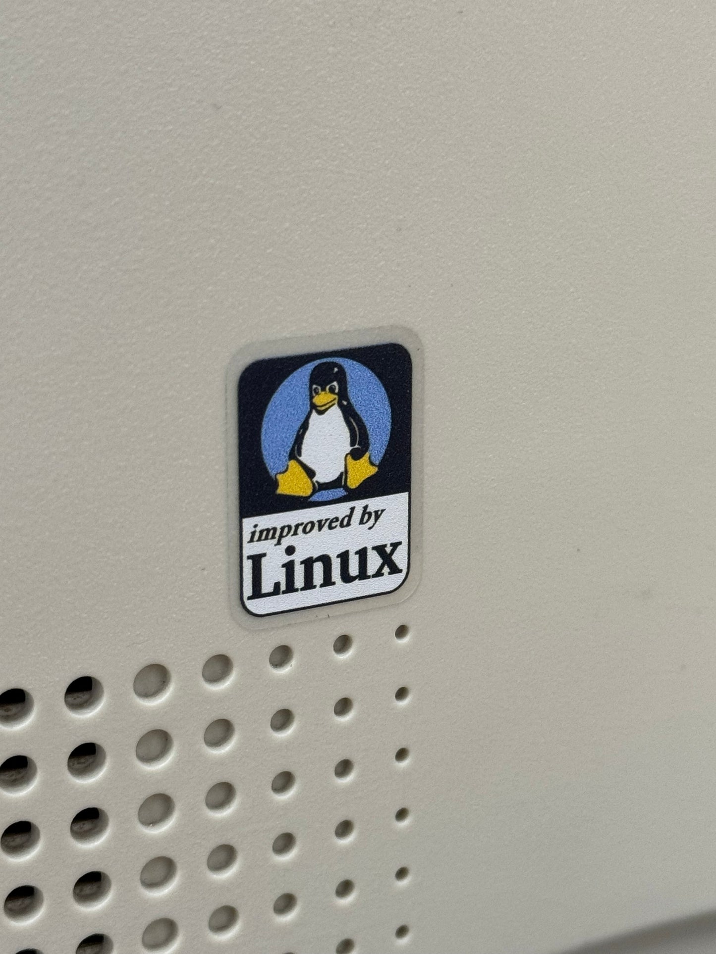 Linux Improved “Angry” Tux Color Penguin Logo Case Badge Sticker - Clear