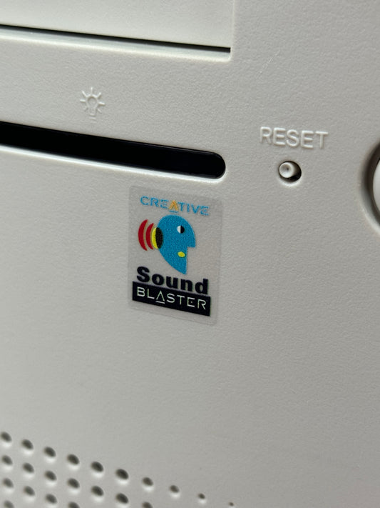 Sound Blaster Guy Logo Case Badge Sticker - Clear