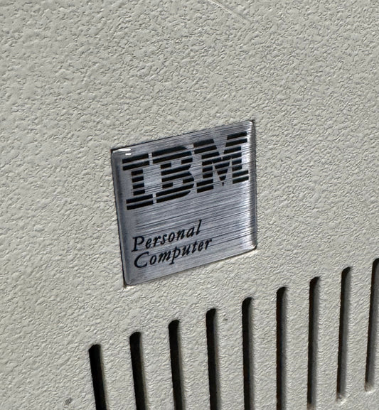 > IBM < Personal Computer Metallic Logo Case Badge Sticker - Dome