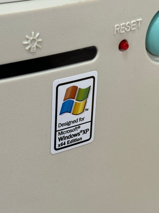 Windows XP V2 x64 Edition 64-bit Case Badge Sticker - White