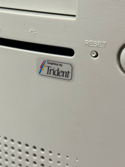 Trident Video Graphics Case Badge Sticker - Clear