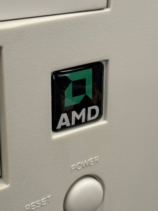 AMD Logo Case Badge Sticker - DOME Black