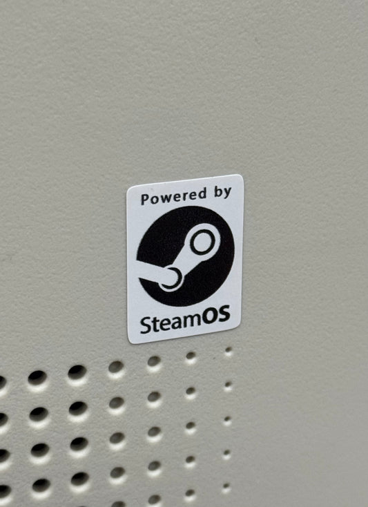 SteamOS Steam Logo Case Badge Sticker - White/Black