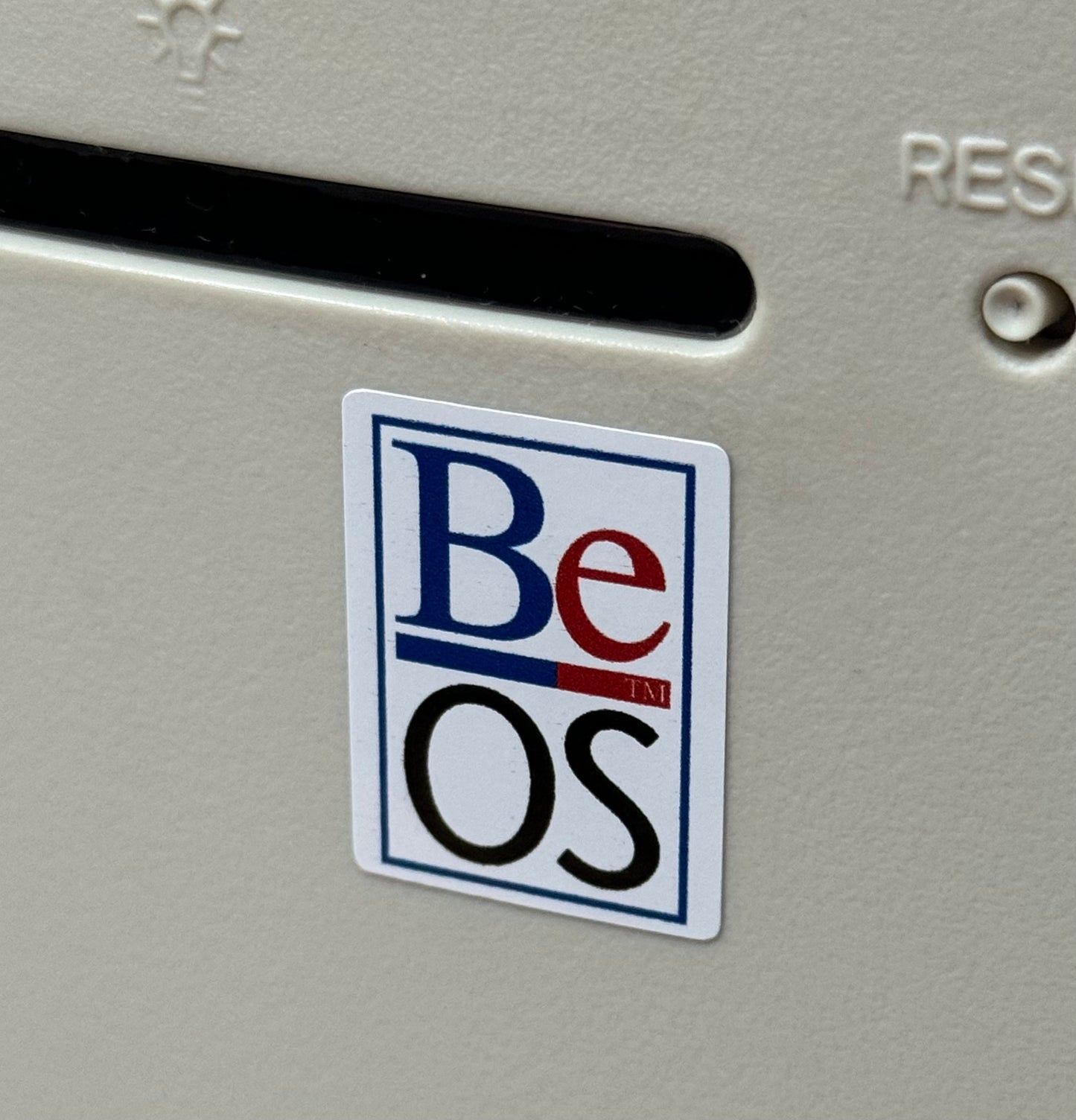 Be OS Beos Logo Case Badge Sticker - White