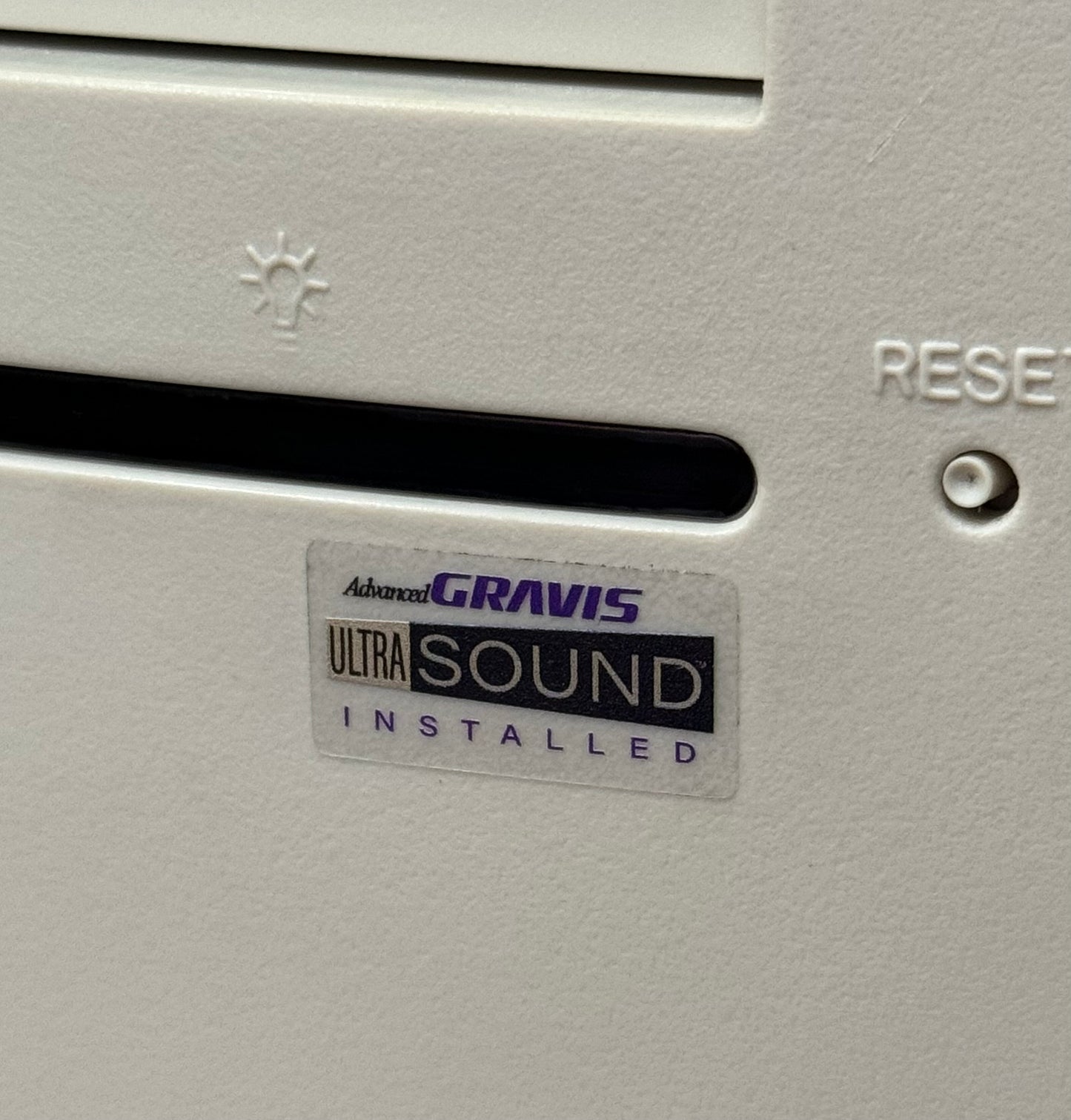 Gravis UltraSound "Installed" Purple Audio Case Badge Sticker - Clear