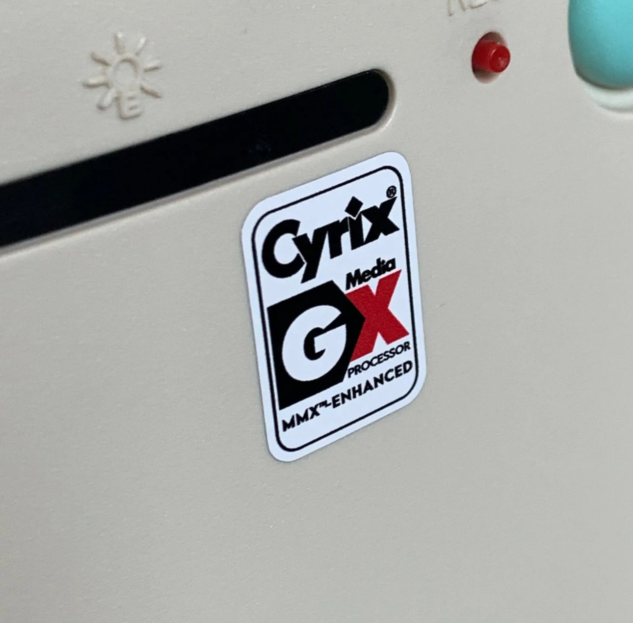 Cyrix GX Media Processor Case Badge Sticker - White