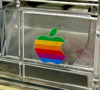 Apple Logo Old School Case Badge Sticker - Clear