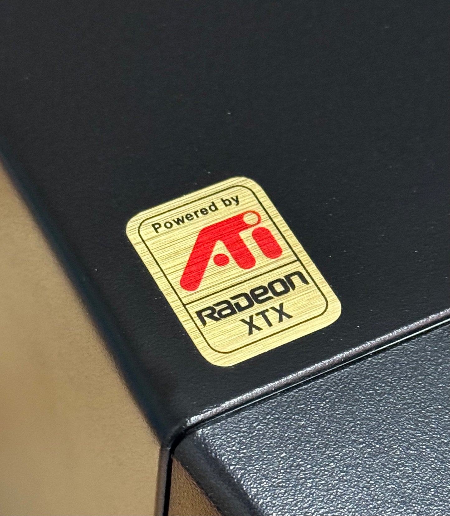 ATI Radeon XTX Series, Powered By Case Badge Sticker - Gold