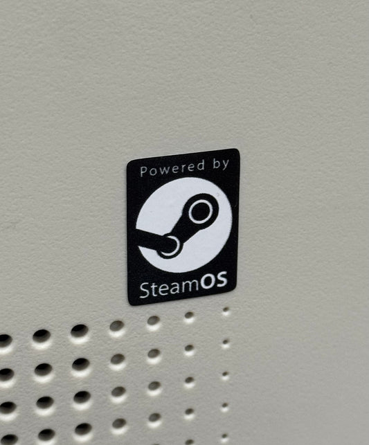 SteamOS Steam Logo Case Badge Sticker - Black/White