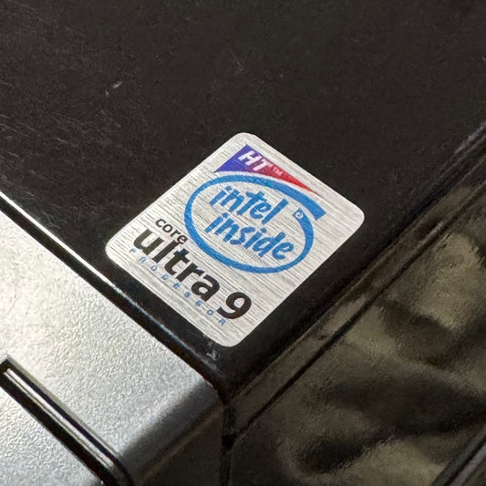 Core ULTRA i9 Retro-Modern-Sleeper Case Badge Sticker - Metallic